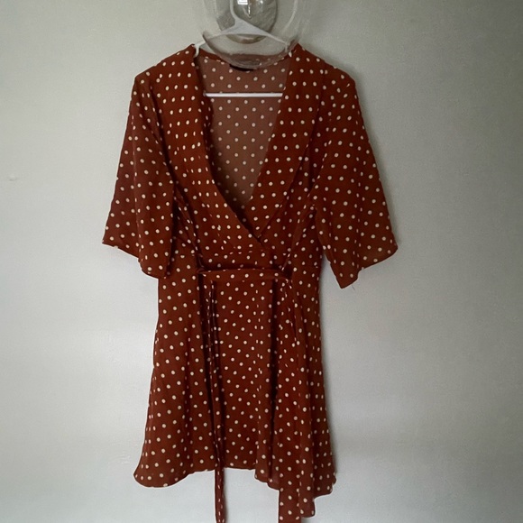 PLT Terracotta polka dot tea dress. Size 8 - Picture 6 of 9